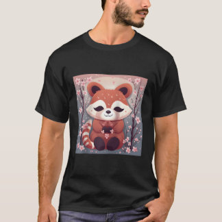 Adorable rote Panda im Meer von Kirschblüten Baseb T-Shirt