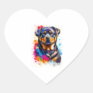 Adorable Rottweiler Herz-Aufkleber