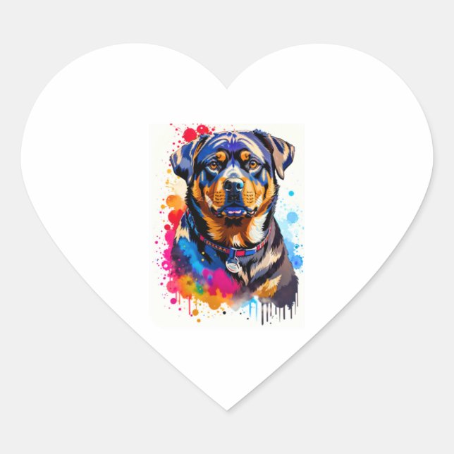 Adorable Rottweiler Herz-Aufkleber (Vorderseite)