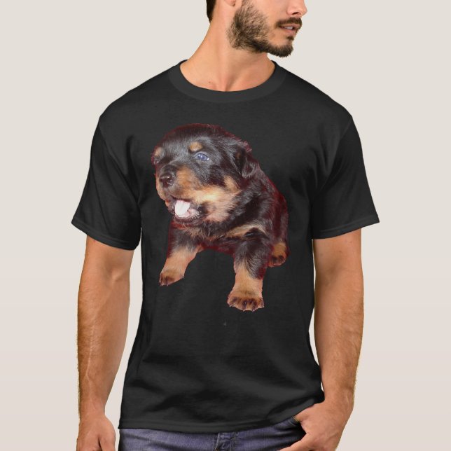Adorable Rottweiler-Welpe mit abfallenden Kiefern T-Shirt (Vorderseite)