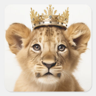 Adorable Royal Dress Up King Lion Sticker