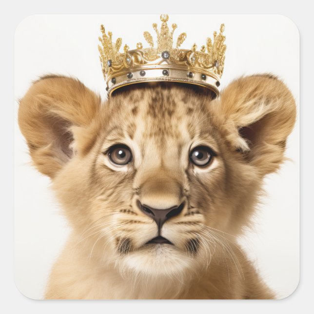 Adorable Royal Dress Up King Lion Sticker (Vorderseite)