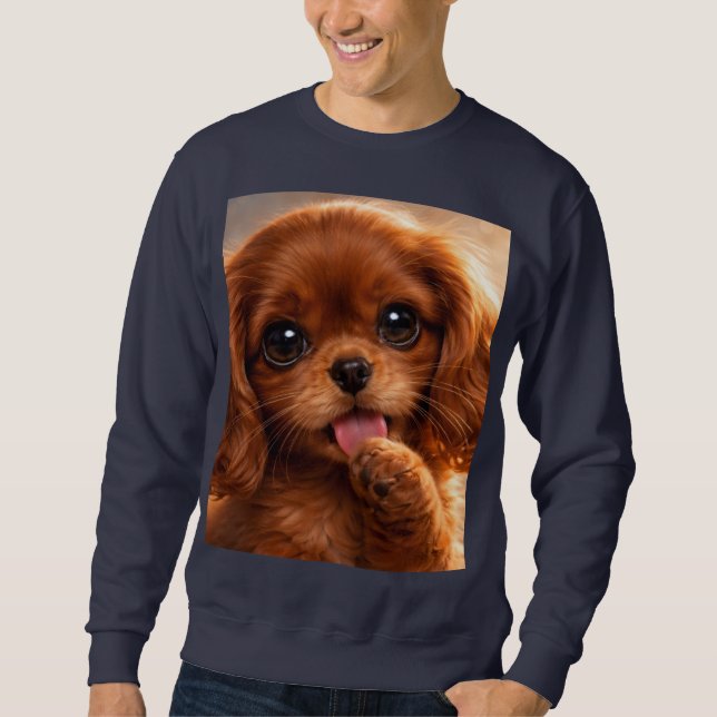 Adorable Ruby Cavalier Spaniel Sweatshirt (Vorderseite)