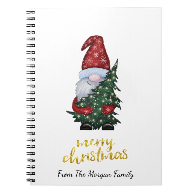 Adorable Santa Claus Pine Tree Weihnachtsgeschenk Notizblock (Vorderseite)