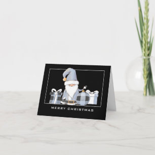 Adorable Santa Gnome in Blue Frohe Weihnachtskarte Karte