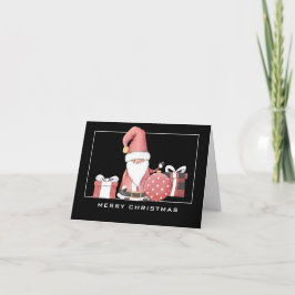 Adorable Santa Gnome in Red Merry Weihnachtskarte Karte