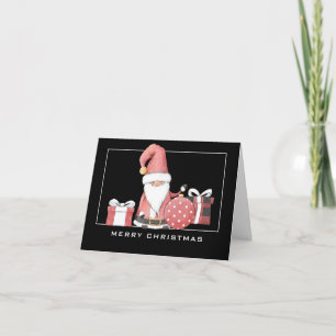 Adorable Santa Gnome in Red Merry Weihnachtskarte Karte