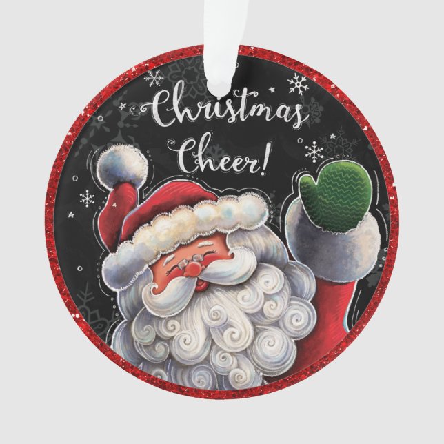 Adorable Santa Ornament oder Tag (Vorderseite)