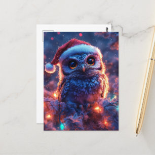 Adorable Santa Owl Postkarte