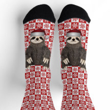 Adorable Santa Sloth Weihnachten Snowflake Festlic