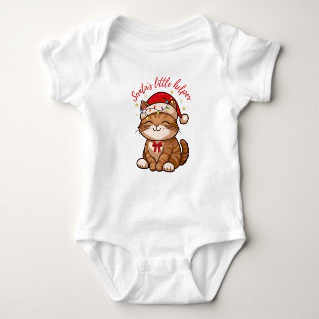 Adorable Santa's Little Helper Baby Bodysuit Baby Strampler (Vorderseite)