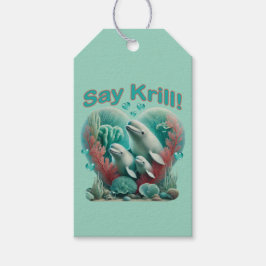 Adorable "Say Krill" Whale Family Portrait Geschenkanhänger