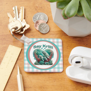Adorable "Say Krill" Whale Family Portrait Schlüsselanhänger
