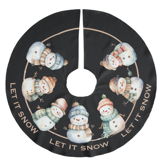 ADORABLE SCHNEEFRAU, LASS ES ZEIGEN CHRISTMAS POLYESTER WEIHNACHTSBAUMDECKE (Vorderseite)