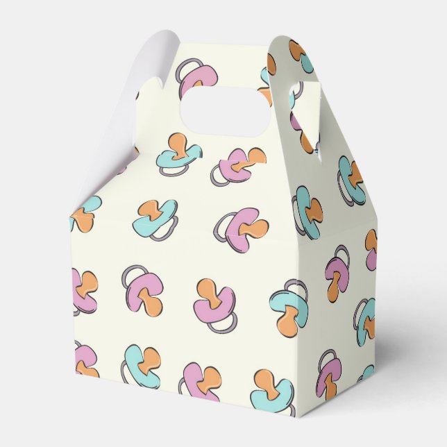 Adorable Schnuller Gender Reveal Baby Shower Geschenkschachtel (Vorderseite)