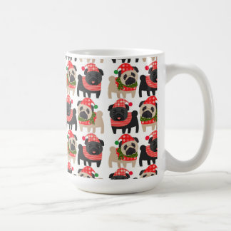 Adorable Schwarz-Fauna Weihnachten Möpsen Tasse