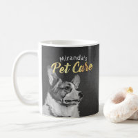 Adorable Schwarz-Weiß-Dog Ölgemälde Tasse