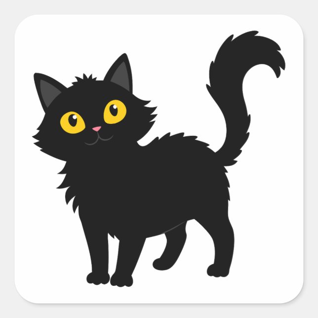Adorable Schwarzflaume Quadratischer Aufkleber (Vorderseite)