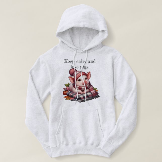 Adorable Schweinebild und Niedlicher Slogan Hoodie (Design vorne)