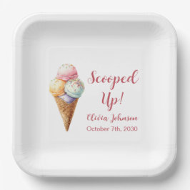 Adorable Scooped Up Ice Cream Bridal Shower Pappteller