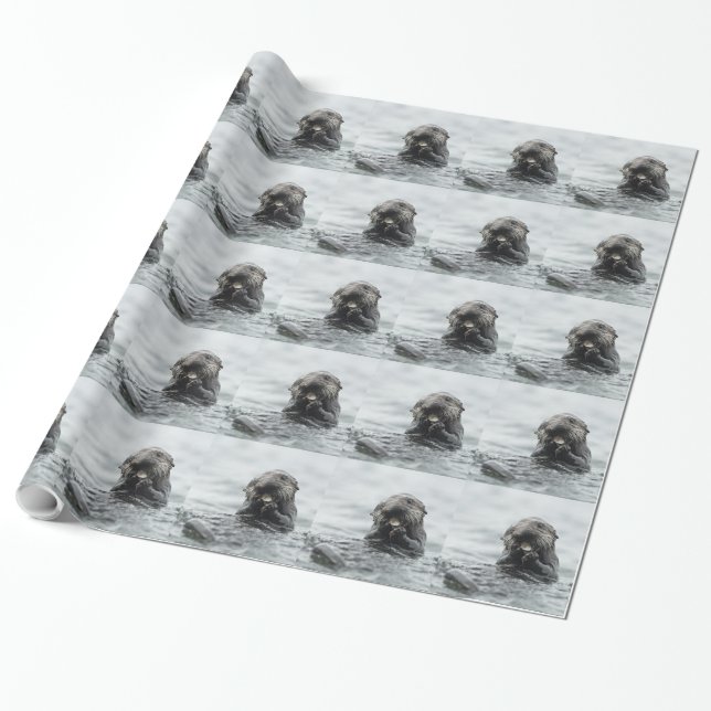 Adorable Sea Otter Geschenkpapier (Ungerollt)