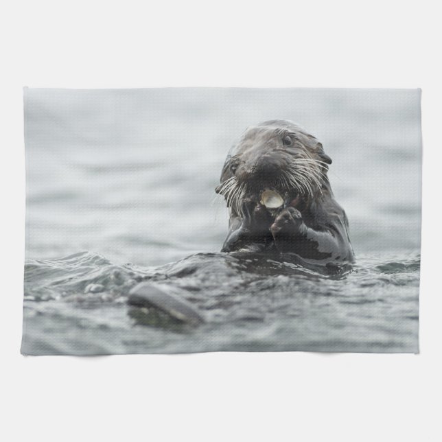 Adorable Sea Otter Geschirrtuch (Horizontal)