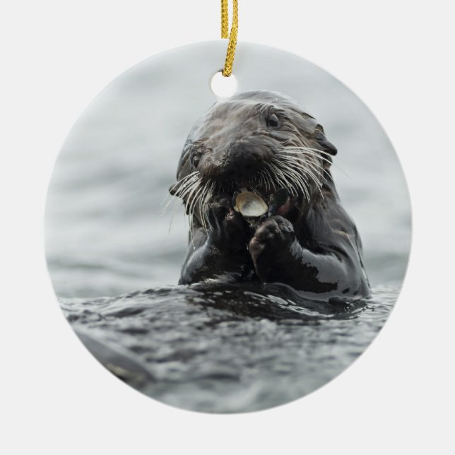 Adorable Sea Otter Keramik Ornament (Vorne)