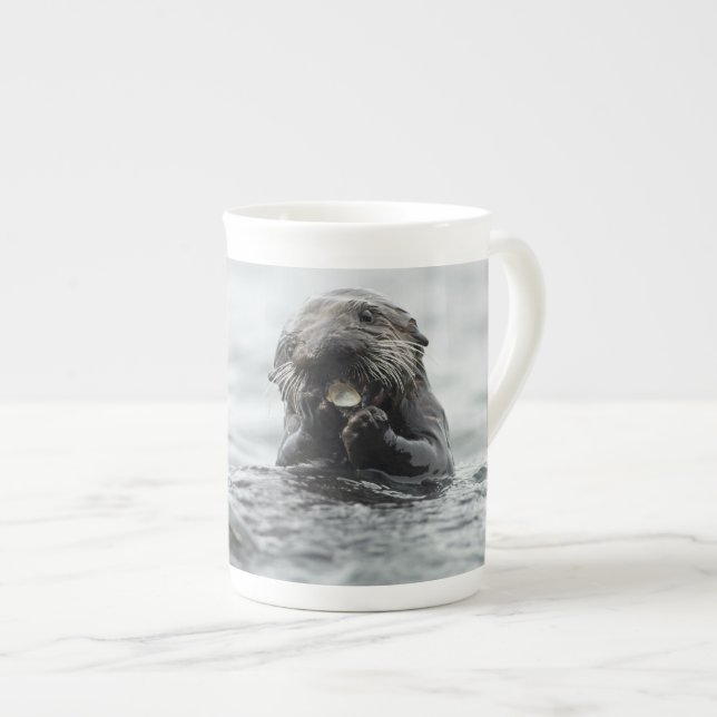 Adorable Sea Otter Prozellantasse (Vorderseite Rechts)