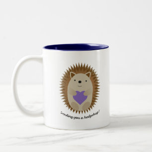 Adorable Senden Sie einen Hedgehug-Igel Zweifarbige Tasse