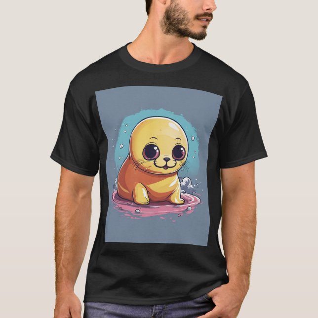 Adorable Siegel T - Shirt gedruckt - Perfekt (Vorderseite)