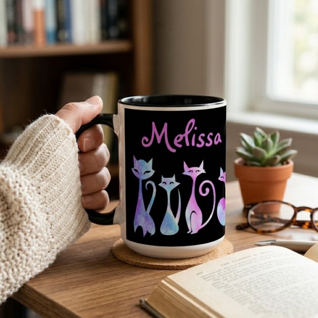 Adorable Silhouetten von Katzen Tasse (Von Creator hochgeladen)