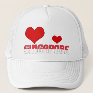Adorable Singapur Flag Herz Patriotic Truckerkappe