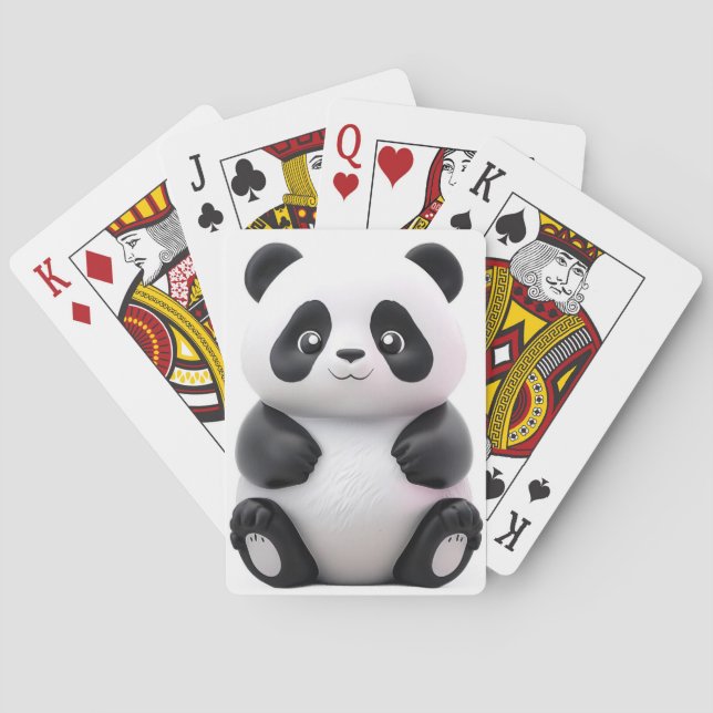 Adorable Sitting Panda Plush Toy Spielkarten (Rückseite)