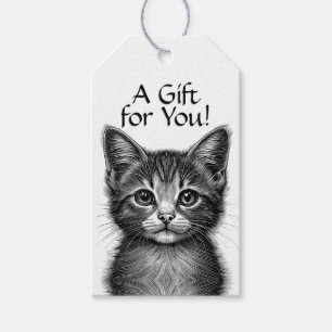 Adorable Sketch der jungen Katze Ein Geschenk für Geschenkanhänger