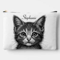Adorable Sketch Young Cat Add Name