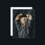 Adorable Sleepy Ginger Kitty in PJs Postkarte<br><div class="desc">A gorgeous sleepy ginger kitty fantasy AI generated art</div>