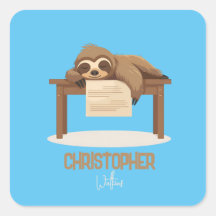 Adorable Sleepy Studium Sloth mit Kindername