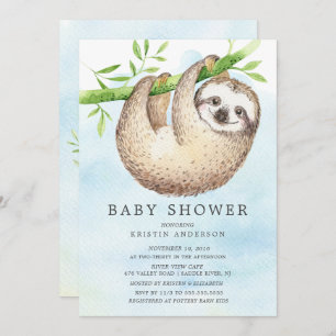 Adorable Sloth Baby Dusche Einladung