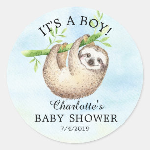 Adorable Sloth Baby Dusche Gefallen Sticker
