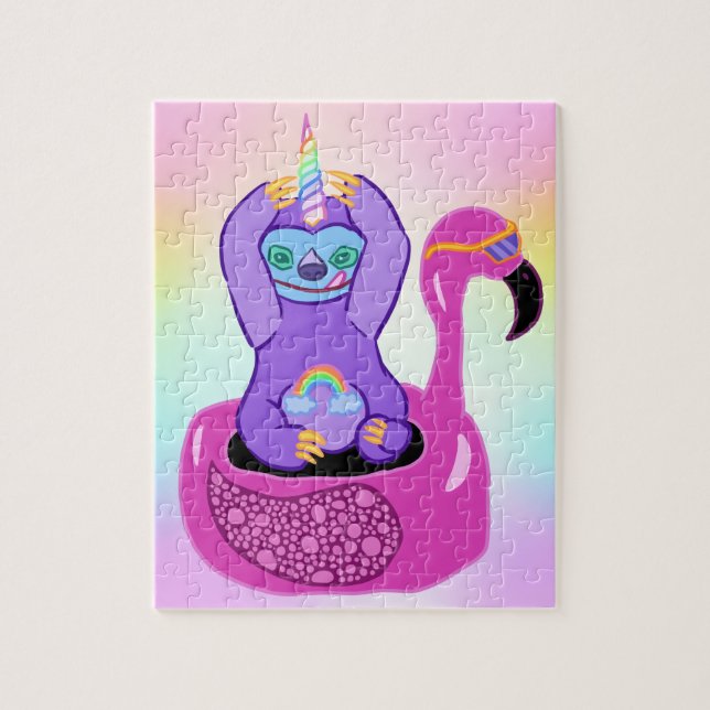 Adorable Sloth-Eishorn Jigsaw Puzzle (Vertikal)