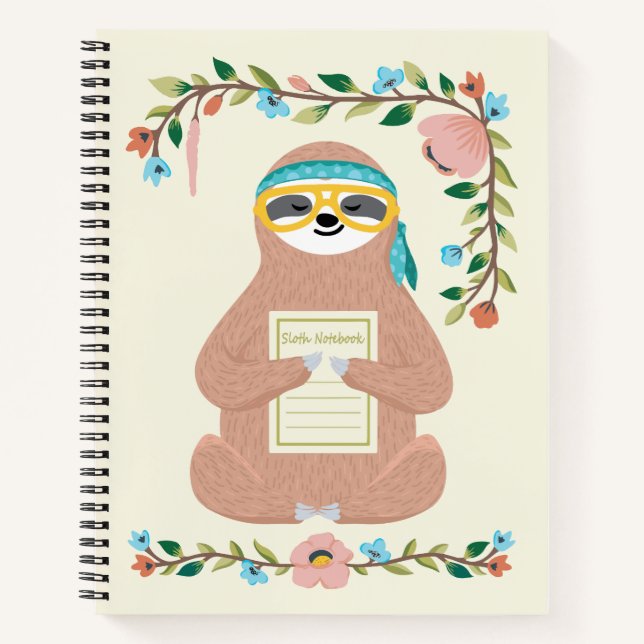 Adorable Sloth Notebook Notizbuch (Vorderseite)