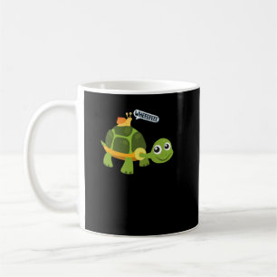 Adorable Snail Riding Turtle Yelling Wheel Niedlic Kaffeetasse