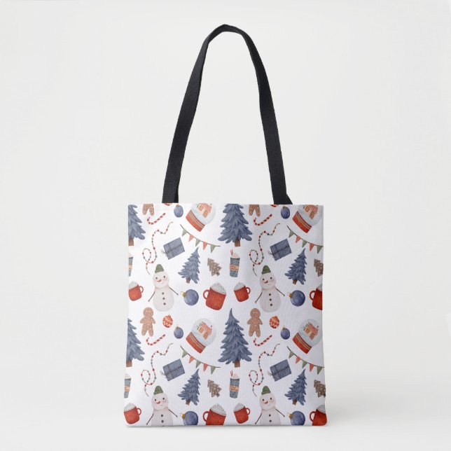 Adorable Snowman & Holiday Chef Weihnachten Tasche (Vorderseite)