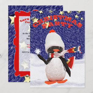 Adorable Snowy Christmas Pinguin Paradies Einladung
