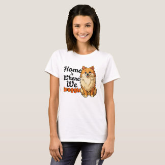 Adorable "Snuggle" Pomeranian Puppy – Cute Kawaii T-Shirt