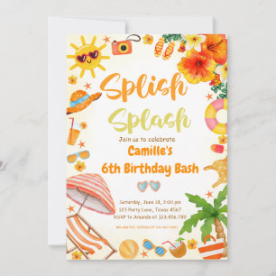 Adorable Splish Splash Geburtstag Bash Pool Party Einladung