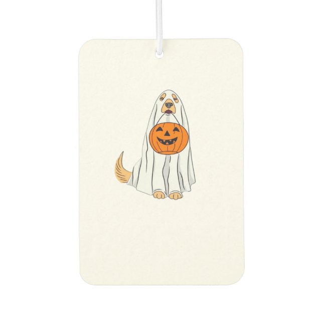 Adorable Spooky Golden Retriever Ghost Classic T-S Autolufterfrischer (Vorderseite)