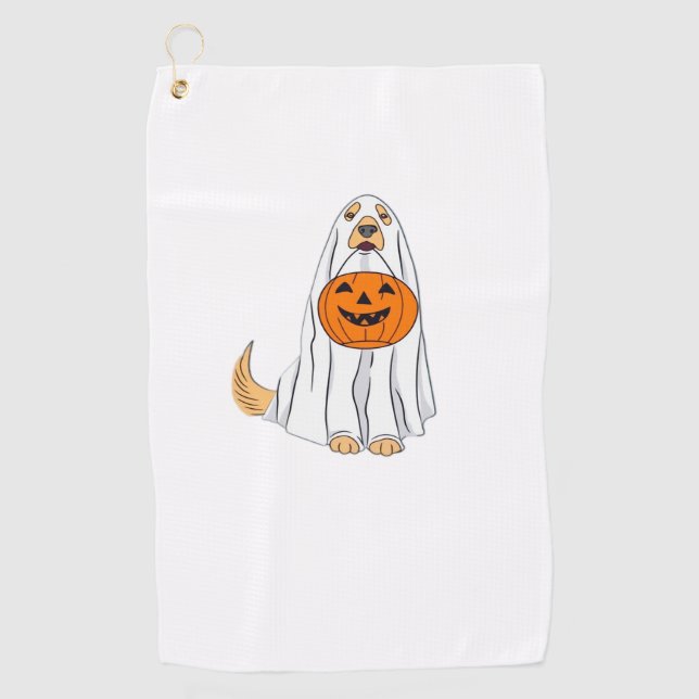 Adorable Spooky Golden Retriever Ghost Classic T-S Golfhandtuch (Vorderseite)