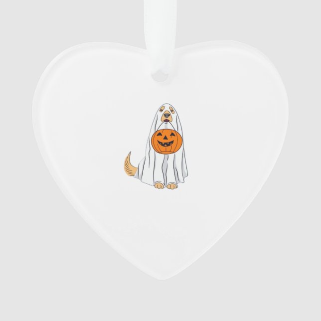 Adorable Spooky Golden Retriever Ghost Classic T-S Ornament (Vorderseite)