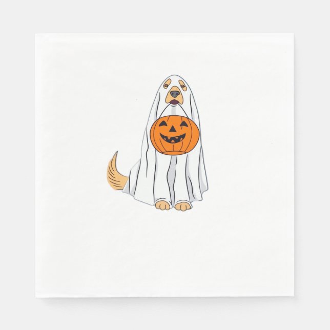 Adorable Spooky Golden Retriever Ghost Classic T-S Serviette (Vorderseite)